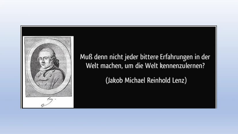 RSS กร
Duang
2 Pay.
Muß denn nicht jeder bittere Erfahrungen in der
Welt machen, um die Welt kennenzulernen?
(Jakob Michael Reinhold Lenz) G