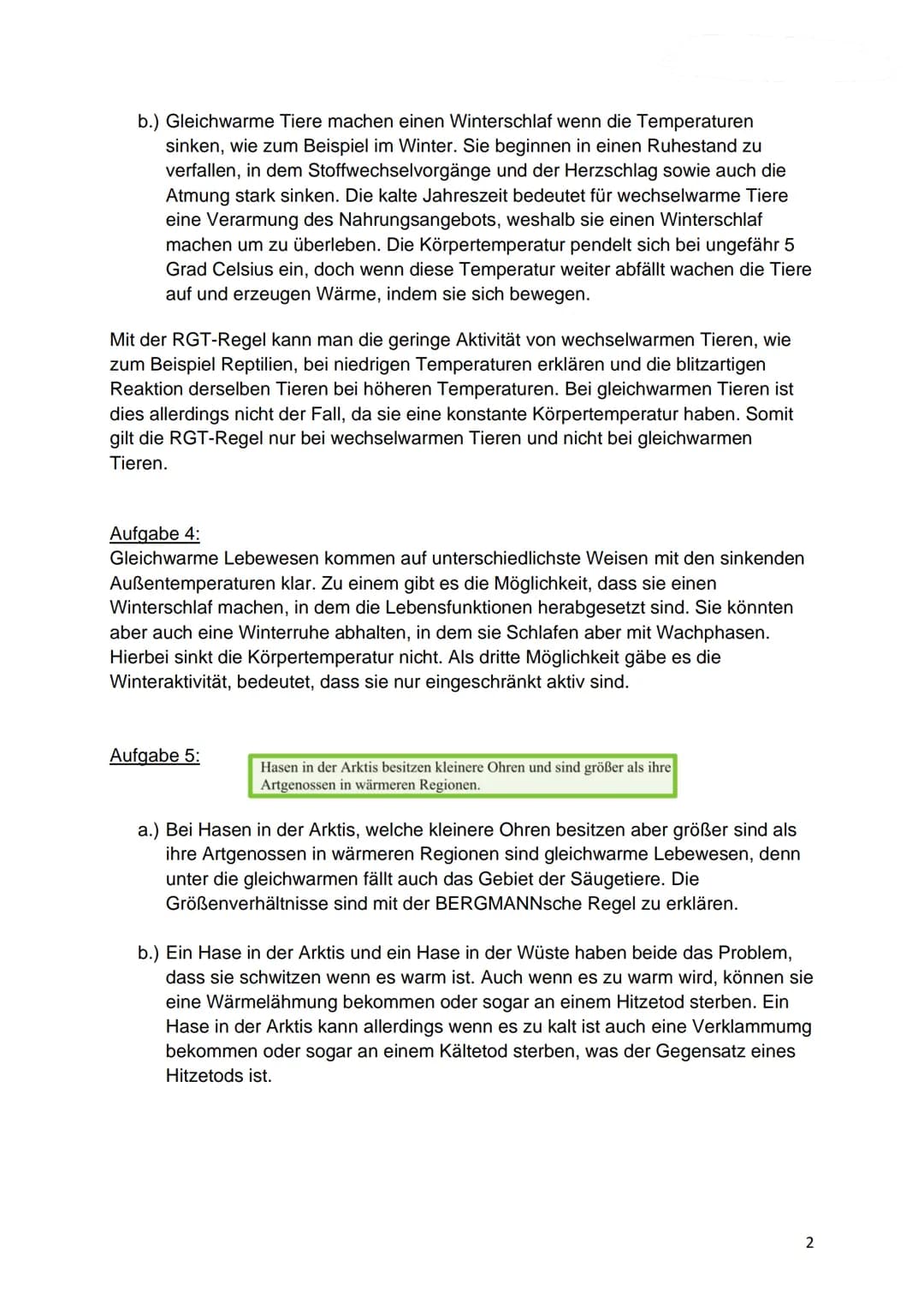 Aufgaben zum 13.02.2021 - Ökofaktor Temperatur
Aufgaben: Der Toleranzbereich für aktives Leben reicht von 0° C (Gefrierpunkt Wasser)
bis ca.