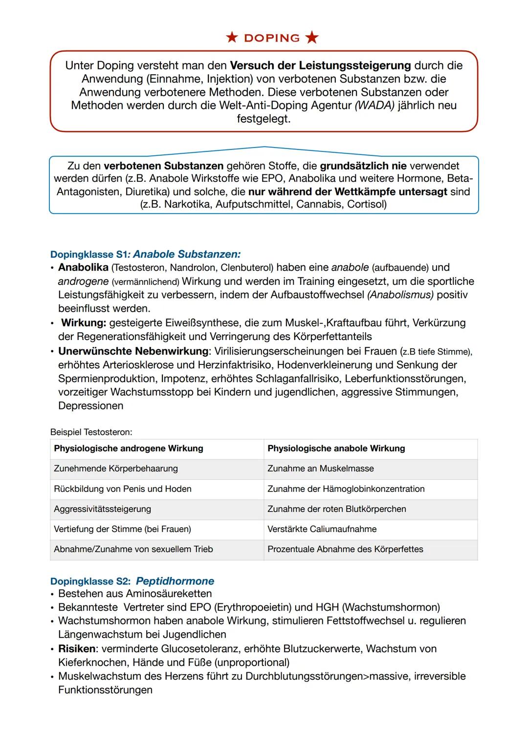 ★DOPING★

Unter Doping versteht man den Versuch der Leistungssteigerung durch die
Anwendung (Einnahme, Injektion) von verbotenen Substanzen 