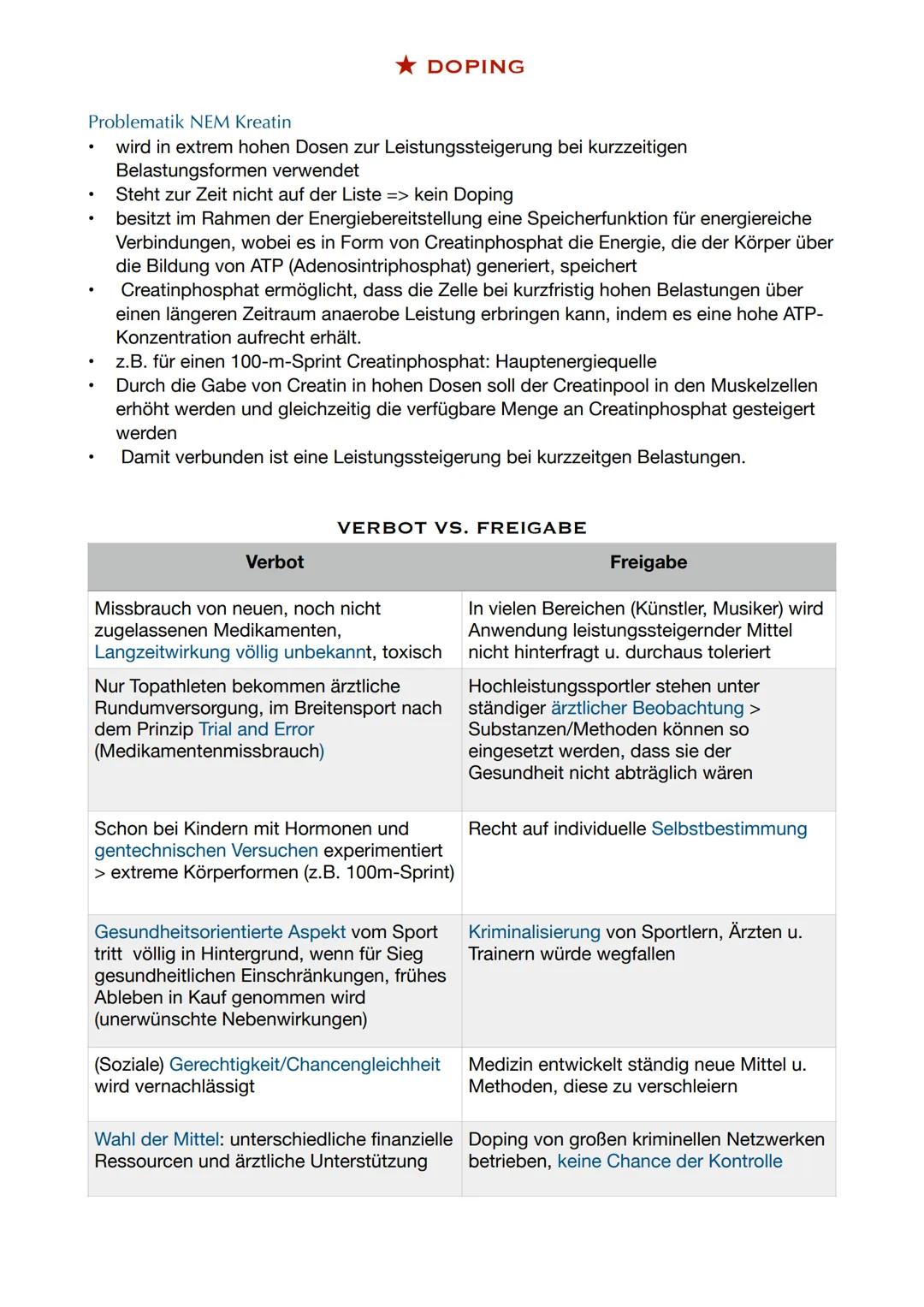 ★DOPING★

Unter Doping versteht man den Versuch der Leistungssteigerung durch die
Anwendung (Einnahme, Injektion) von verbotenen Substanzen 