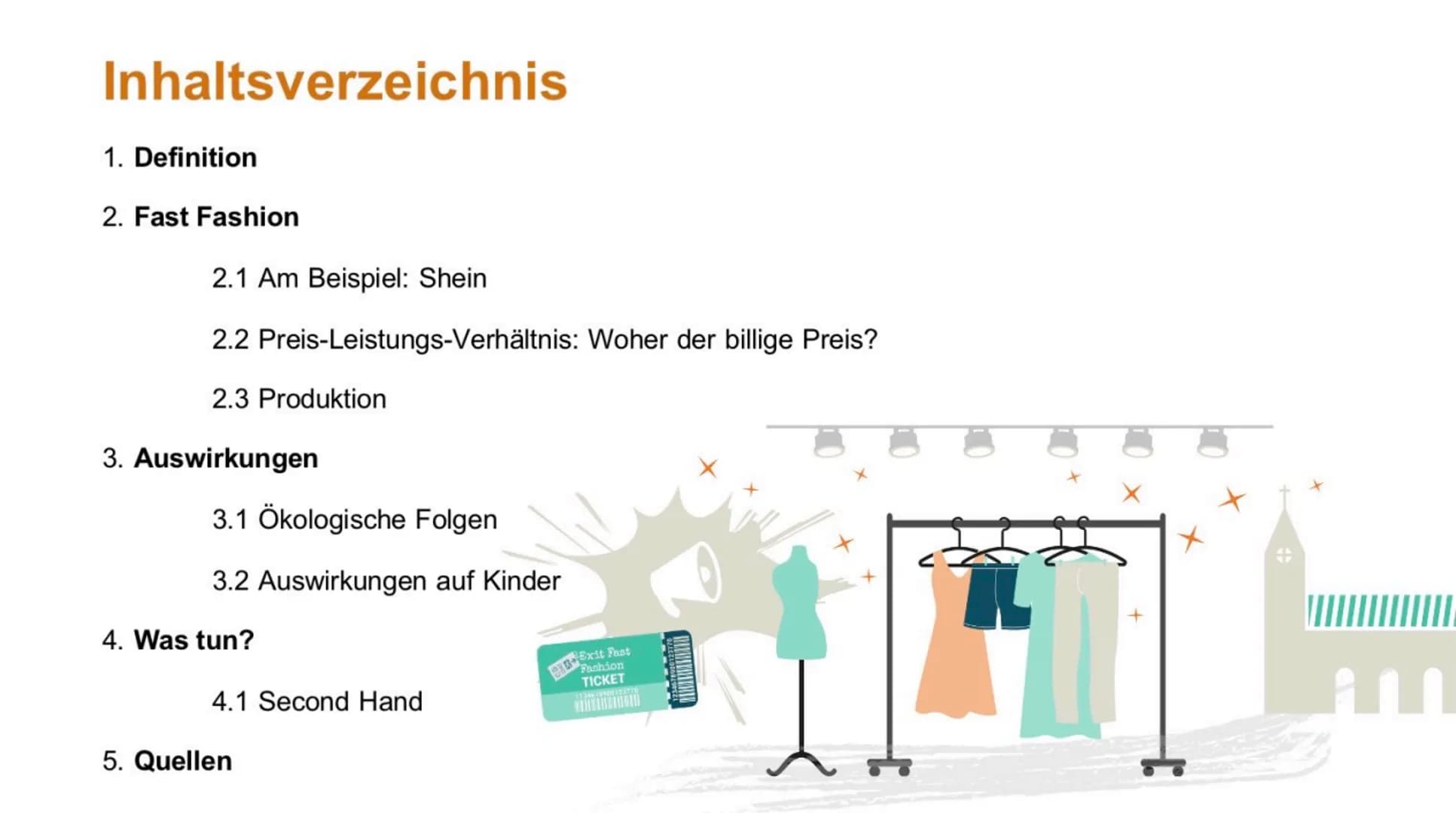 Fast Fashion
Tragödie für die Umwelt Inhaltsverzeichnis
1. Definition
2. Fast Fashion
2.1 Am Beispiel: Shein
2.2 Preis-Leistungs-Verhältnis: