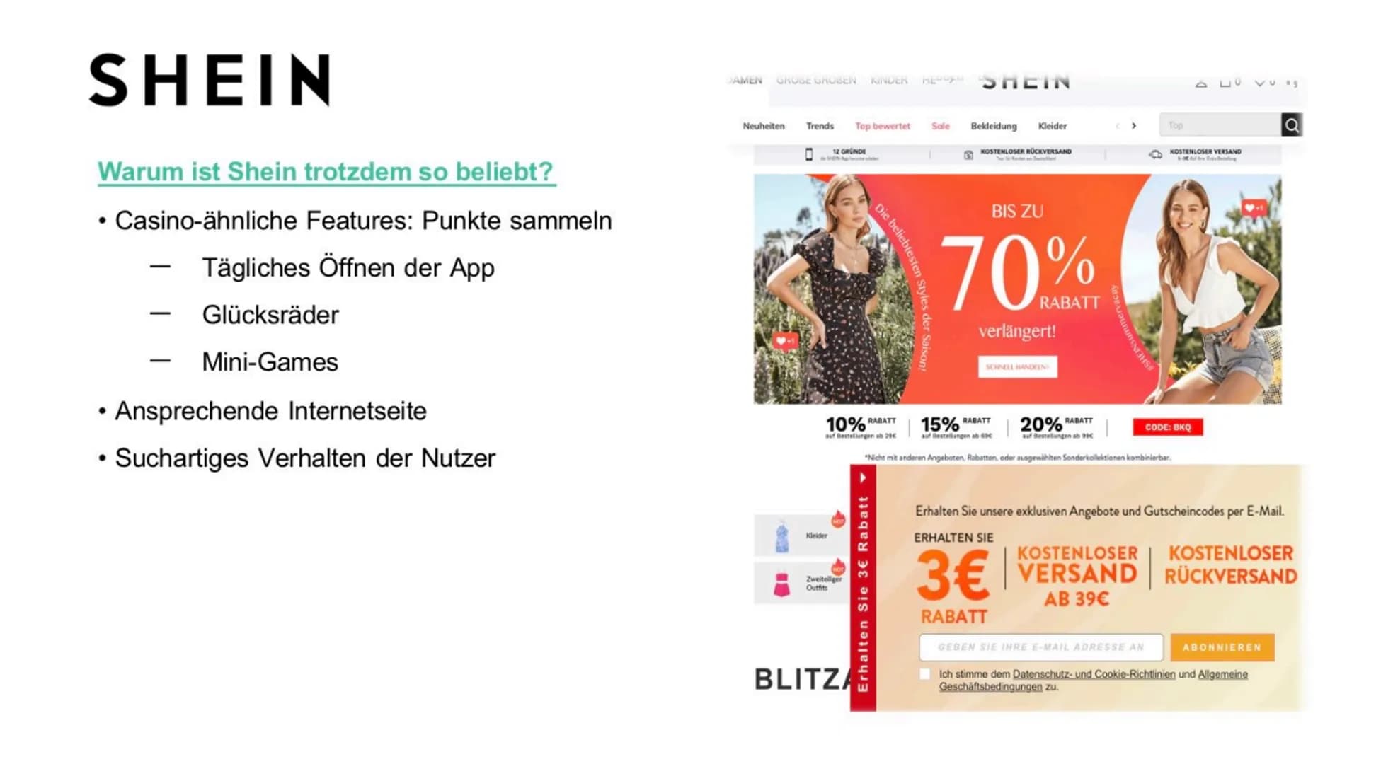 Fast Fashion
Tragödie für die Umwelt Inhaltsverzeichnis
1. Definition
2. Fast Fashion
2.1 Am Beispiel: Shein
2.2 Preis-Leistungs-Verhältnis: