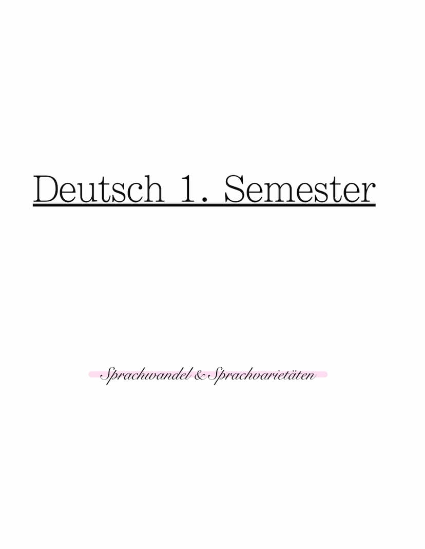 Deutsch Abitur schriftlich
Marlien Deutsch 1. Semester
Sprachwandel & Sprachvarietäten Aspekten von Sprache:
• Sprache ist ein wesentliches 