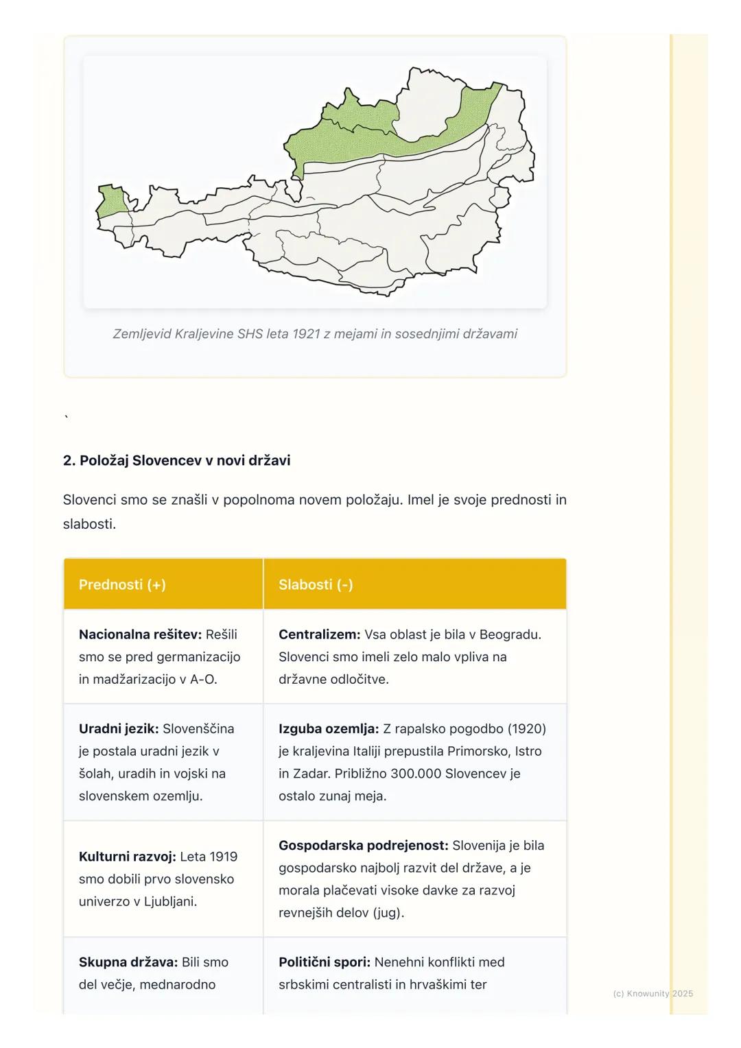# Nastanek Kraljevine
# SHS/Jugoslavije in položaj
# Slovencev

Uvod v nastanek nove države

Po koncu 1. svetovne vojne je razpadla Avstro-O