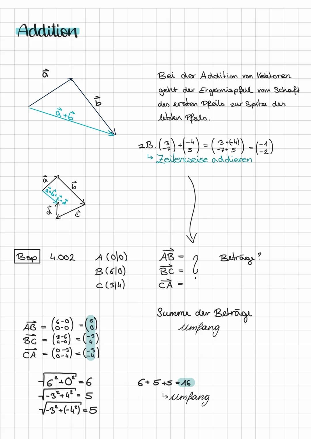 Vektoren
#
Ein Vektor sind alle Pfeile mit
gleicher Lange, gleiche Richtung &
gleiche Orientierung.
7
Winkel Z
Länge des Vektors
- Pythagora