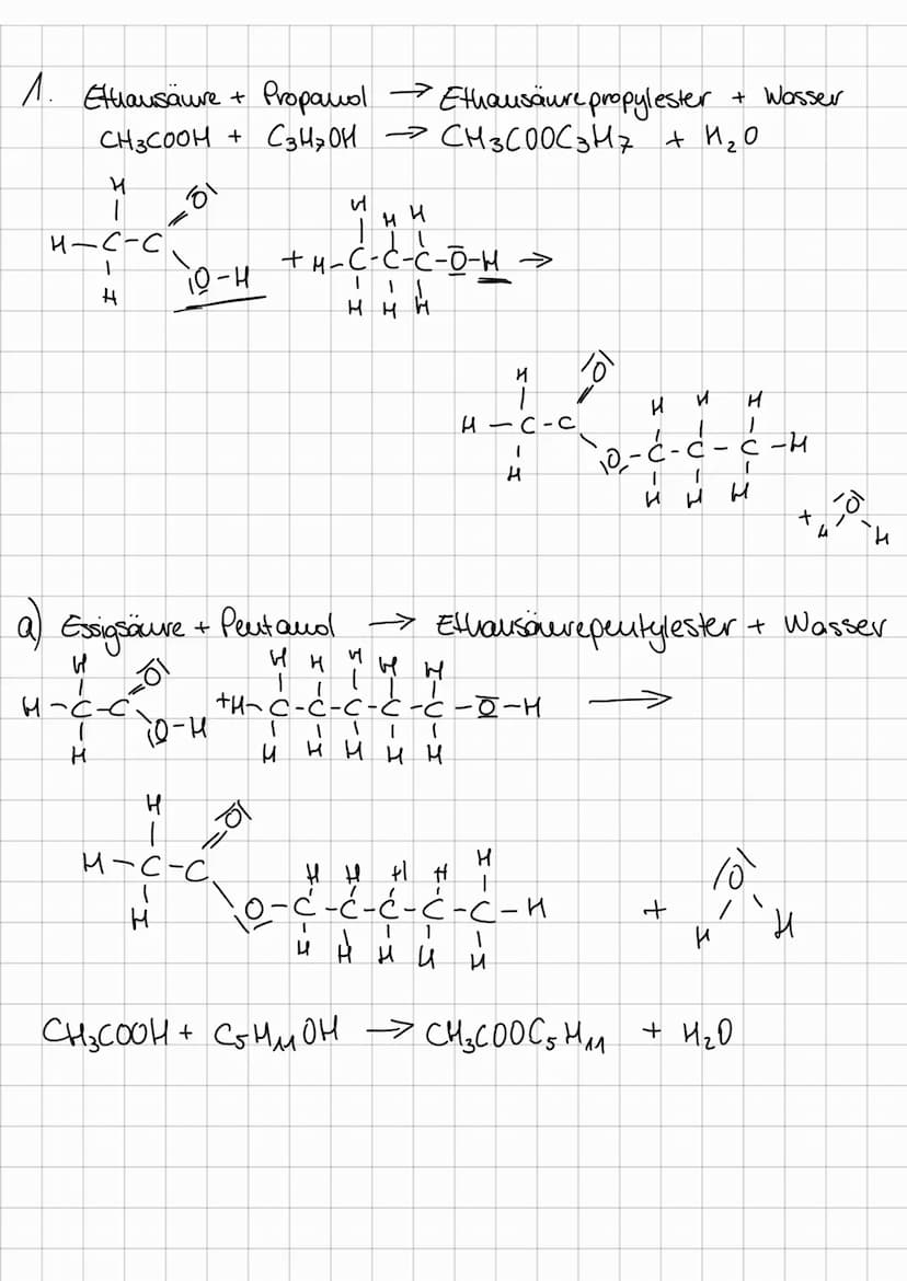 Ester
Verwendung
- Frucht ester "als Aroma stoffe
- Cösemittel für lipophile Stoffe (Lacke, Klebstoffe.
Ester aus laughettigen Carbonsäuren 
