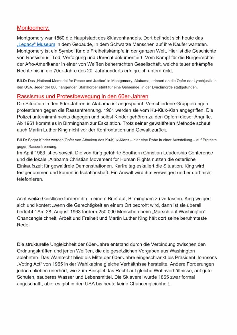 Anfang
Die Geschichte des Rassismus und der Bürgerrechtsbewegung in den USA ist eine offene
Wunde. Der Kampf für Gleichberechtigung dauert b