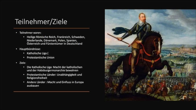 30 jähriger Krieg
1618-1648
Ging es um Macht oder um Glauben? Gliederung
●
Ursache
Teilnehmer/Ziele
Verlauf
Ort
Folgen
Antwort auf die Leitf