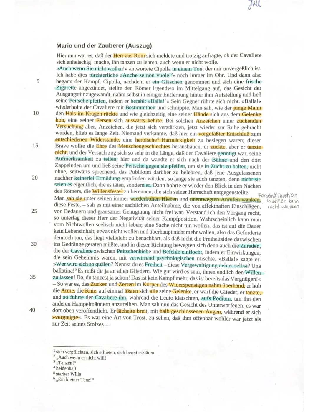 Grundkurs Deutsch Q1
4. Klausur
Jill
13.05.2022 (10:35-12:50 Uhr)
Thema: Die Beeinflussung des menschlichen Willens in Thomas Manns ,,Mario 
