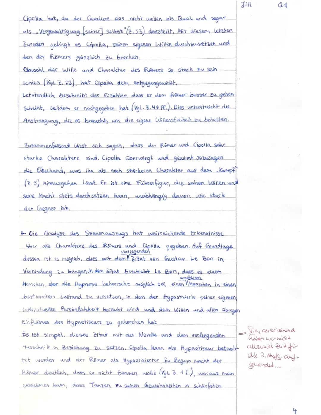 Grundkurs Deutsch Q1
4. Klausur
Jill
13.05.2022 (10:35-12:50 Uhr)
Thema: Die Beeinflussung des menschlichen Willens in Thomas Manns ,,Mario 