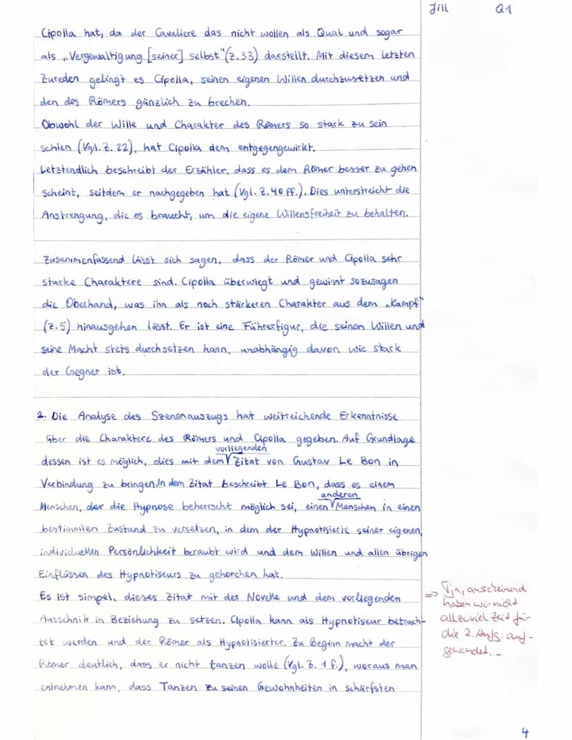 Grundkurs Deutsch Q1
4. Klausur
Jill
13.05.2022 (10:35-12:50 Uhr)
Thema: Die Beeinflussung des menschlichen Willens in Thomas Manns ,,Mario 