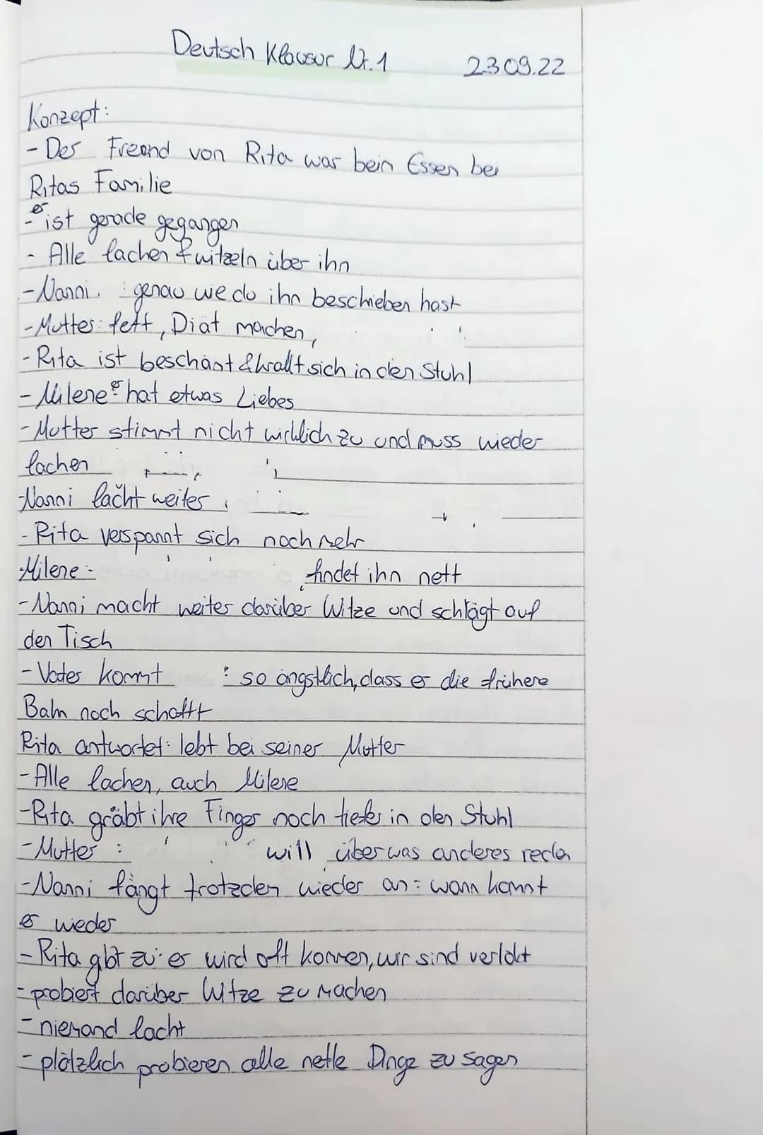 5
Deutsch Gk 11 (BaK, WaY), 23.09.2022
Aufgabenstellung:
1. Fassen Sie die vorliegende Kurzgeschichte, Ein netter Kerl" von Gabriele Wohmann