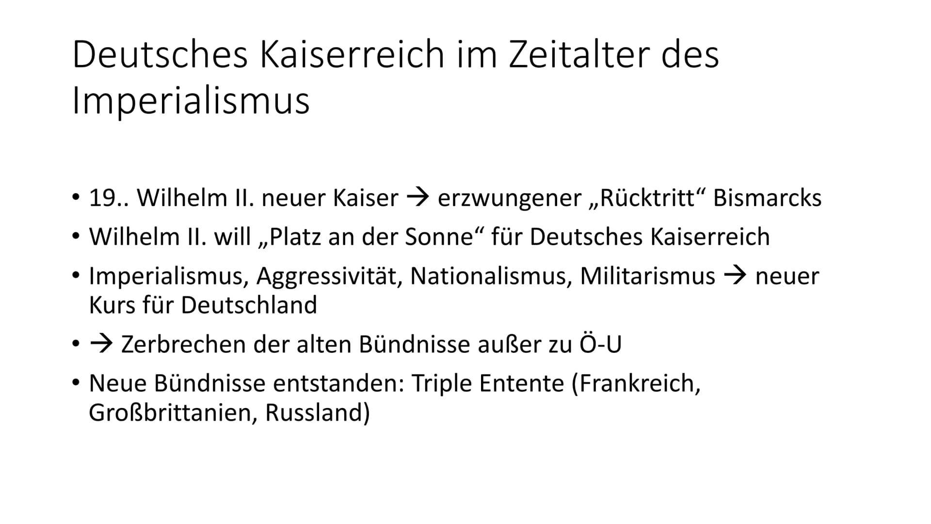 Imperialismus und erster
Weltkrieg Gliederung
• Welt vor Ausbruch des Krieges
• Imperialismus
●
●
Deutsches Kaiserreich im Imperialismus
• U