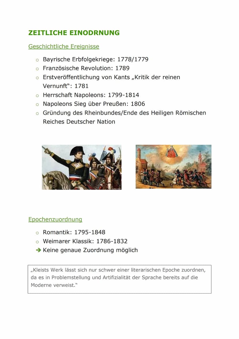 HEINRICH VON KLEIST
Ein Dramatiker, Erzähler, Publizist und
Lyriker
1777-1811 INHALT
Biografie..
Zeitliche Einordnung
2
Auffassungen zu gese