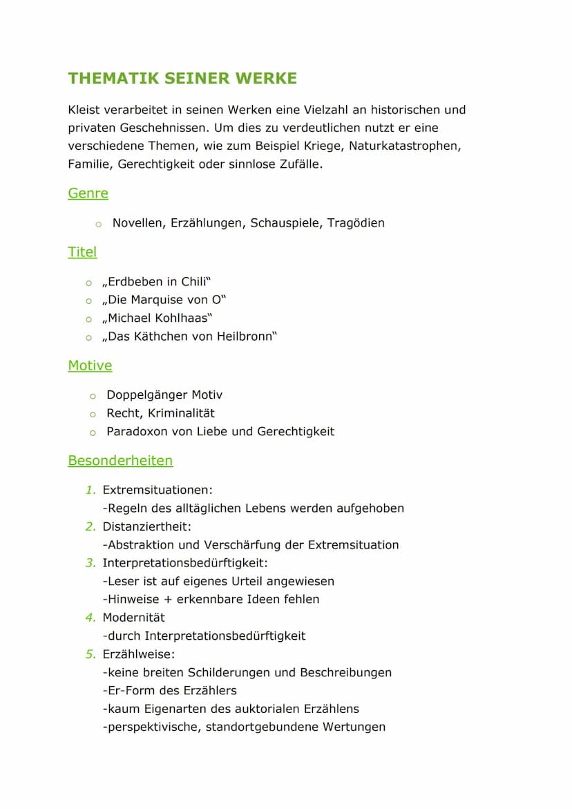 HEINRICH VON KLEIST
Ein Dramatiker, Erzähler, Publizist und
Lyriker
1777-1811 INHALT
Biografie..
Zeitliche Einordnung
2
Auffassungen zu gese