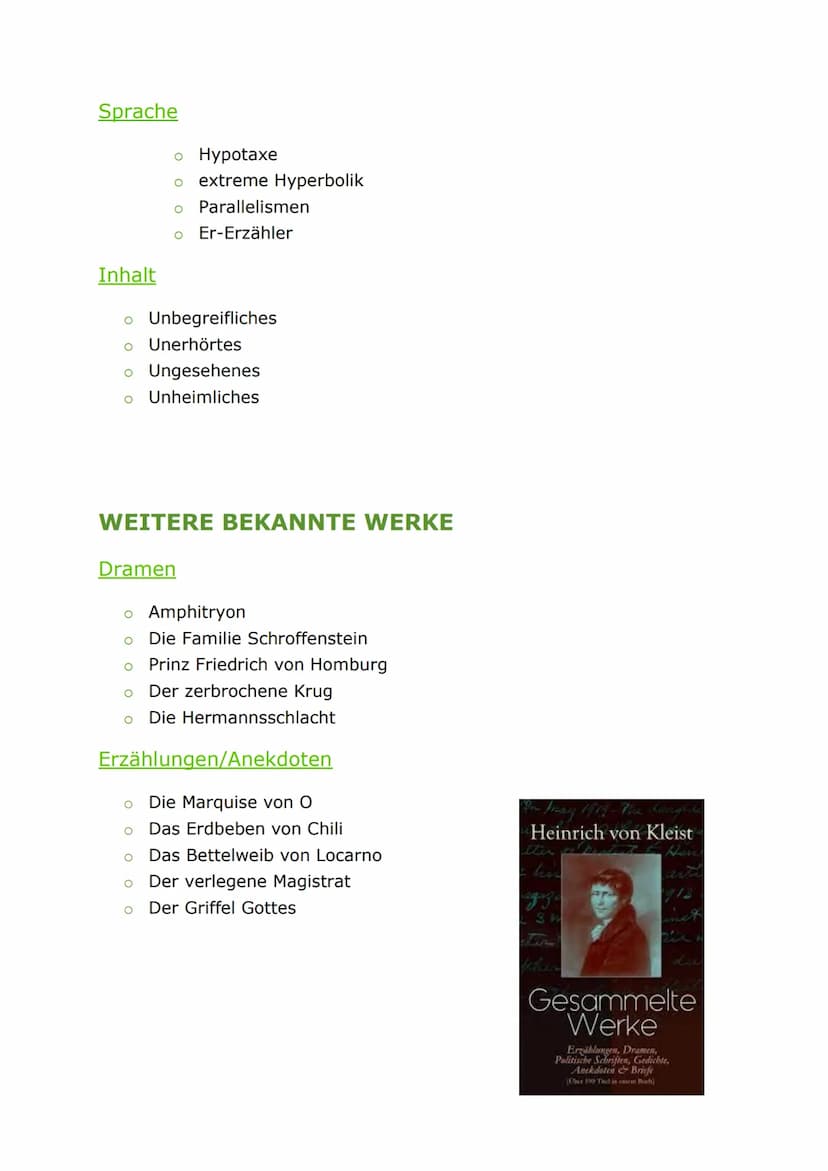 HEINRICH VON KLEIST
Ein Dramatiker, Erzähler, Publizist und
Lyriker
1777-1811 INHALT
Biografie..
Zeitliche Einordnung
2
Auffassungen zu gese