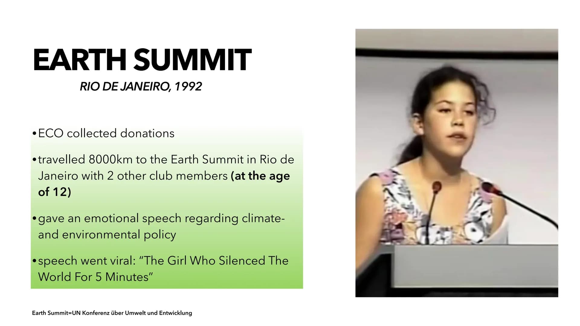 SEVERN SUZUKI
"THE GIRL WHO SILENCED THE WORLD FOR 5 MINUTES"
-environmental activist, cultural ambassador, television presenter and author
