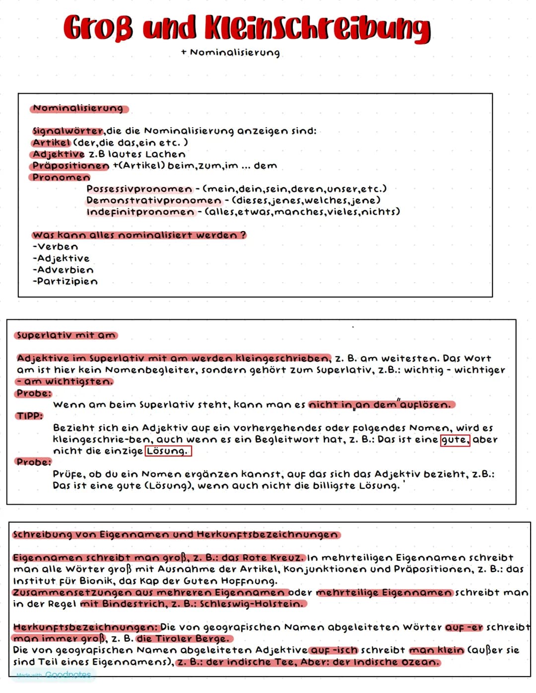 Nominalisierung.
Signalwörter, die die Nominalisierung anzeigen sind:
Artikel (der, die das, ein etc.)
Adjektive z.B lautes Lachen
Präpositi