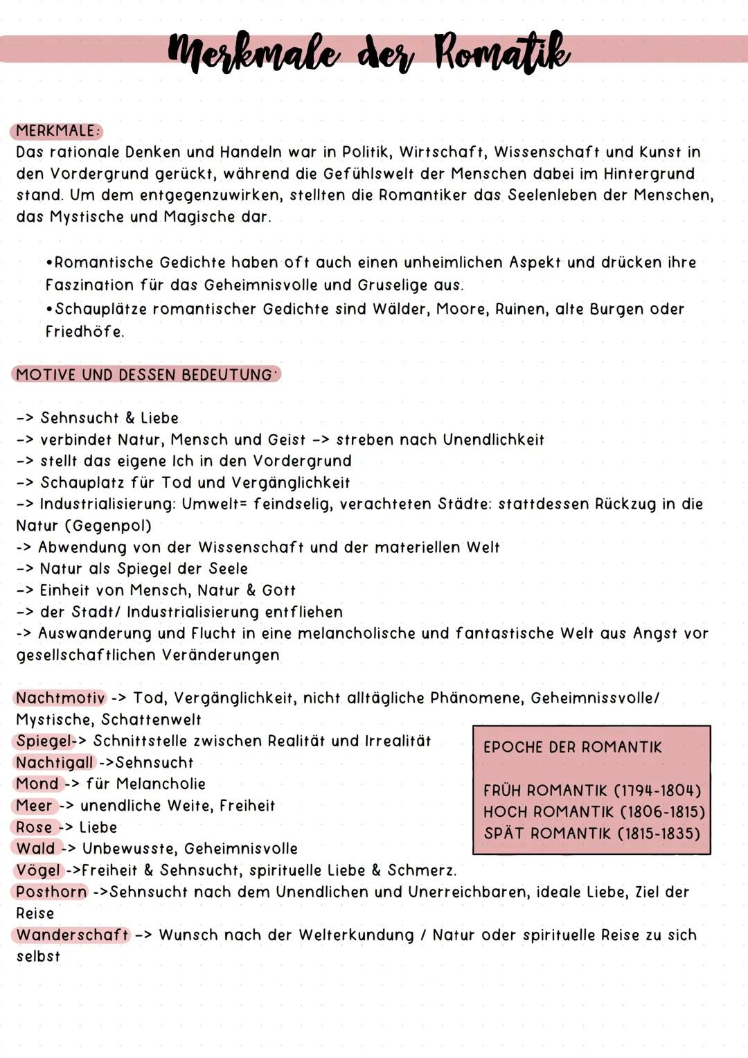 Merkmale und Bedeutung der Romantik, Wirkung von Stilmitteln