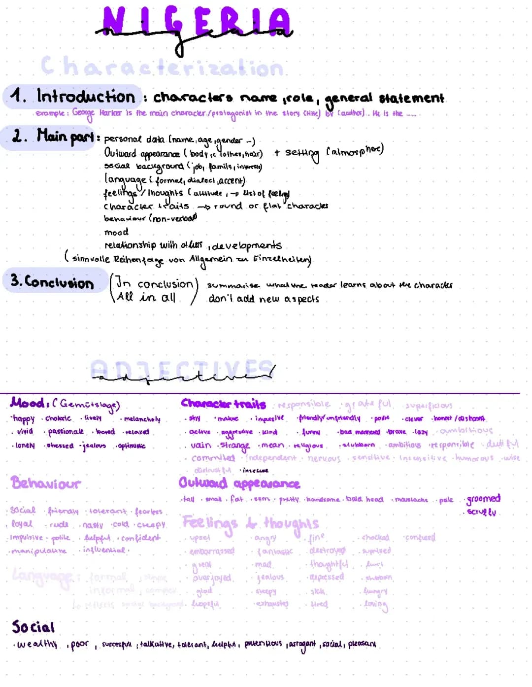 Nigeria/Characteriztion/fictional/ useful phrases
