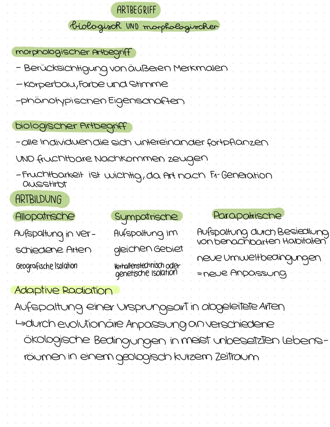 Evolution
Abitur
Zusammenfassung Inhaltsübersicht
Themenfeld Evolution
Der Artbegriff
morphologischer Artbegriff
biologischer Artbegriff
Var