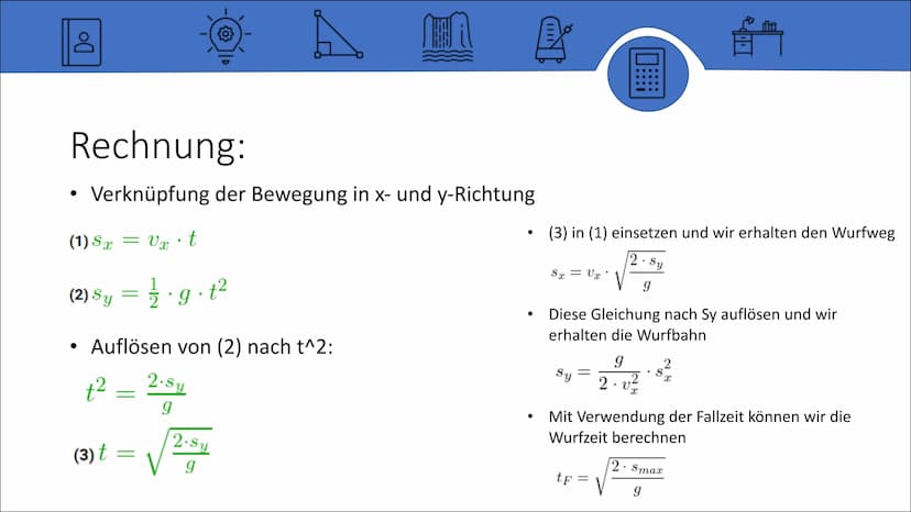 Der Waagerechte Wurf
Von Lara Inhalt:
• Definition
• Aussehen
{0}
À
Freie Fall
Gleichförmige Bewegung
Rechnung
Zusammenfassung der Formeln D