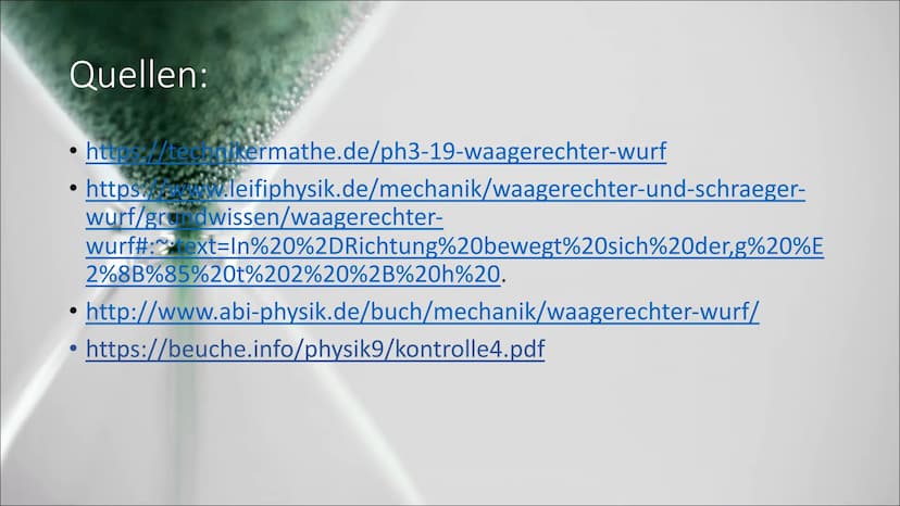 Der Waagerechte Wurf
Von Lara Inhalt:
• Definition
• Aussehen
{0}
À
Freie Fall
Gleichförmige Bewegung
Rechnung
Zusammenfassung der Formeln D