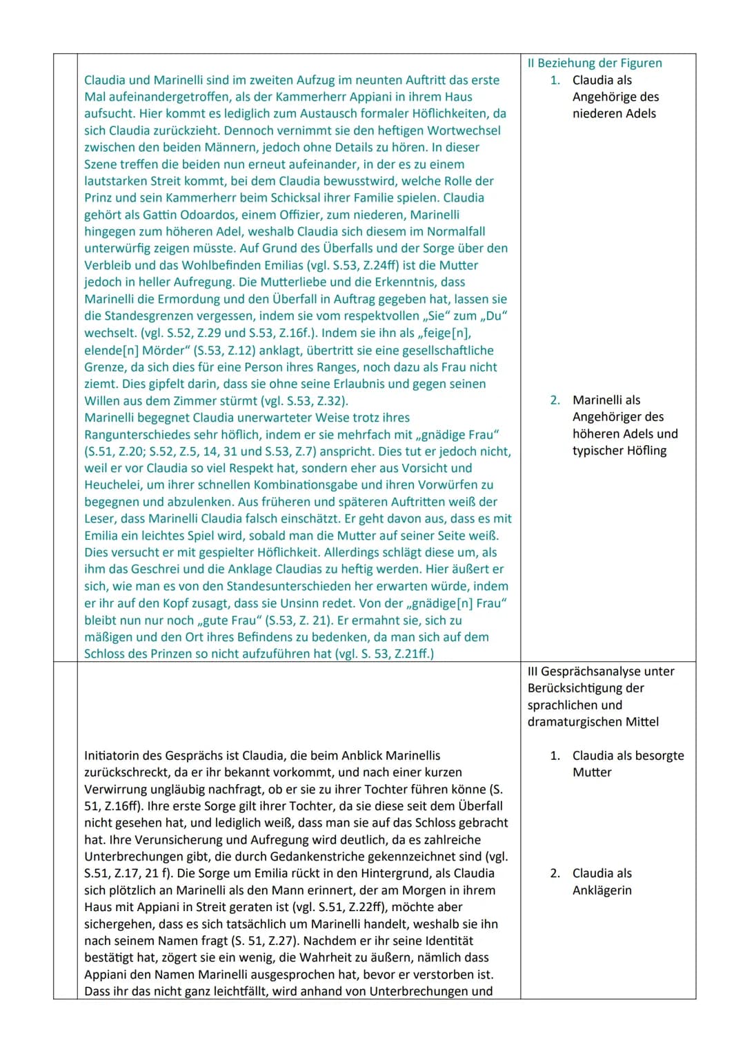 Beispielaufsatz: Aufzug III Szene 8 aus Emilia Galotti (Claudia und Marinelli)
Analysieren und interpretieren Sie den 8. Auftritt des 3. Auf
