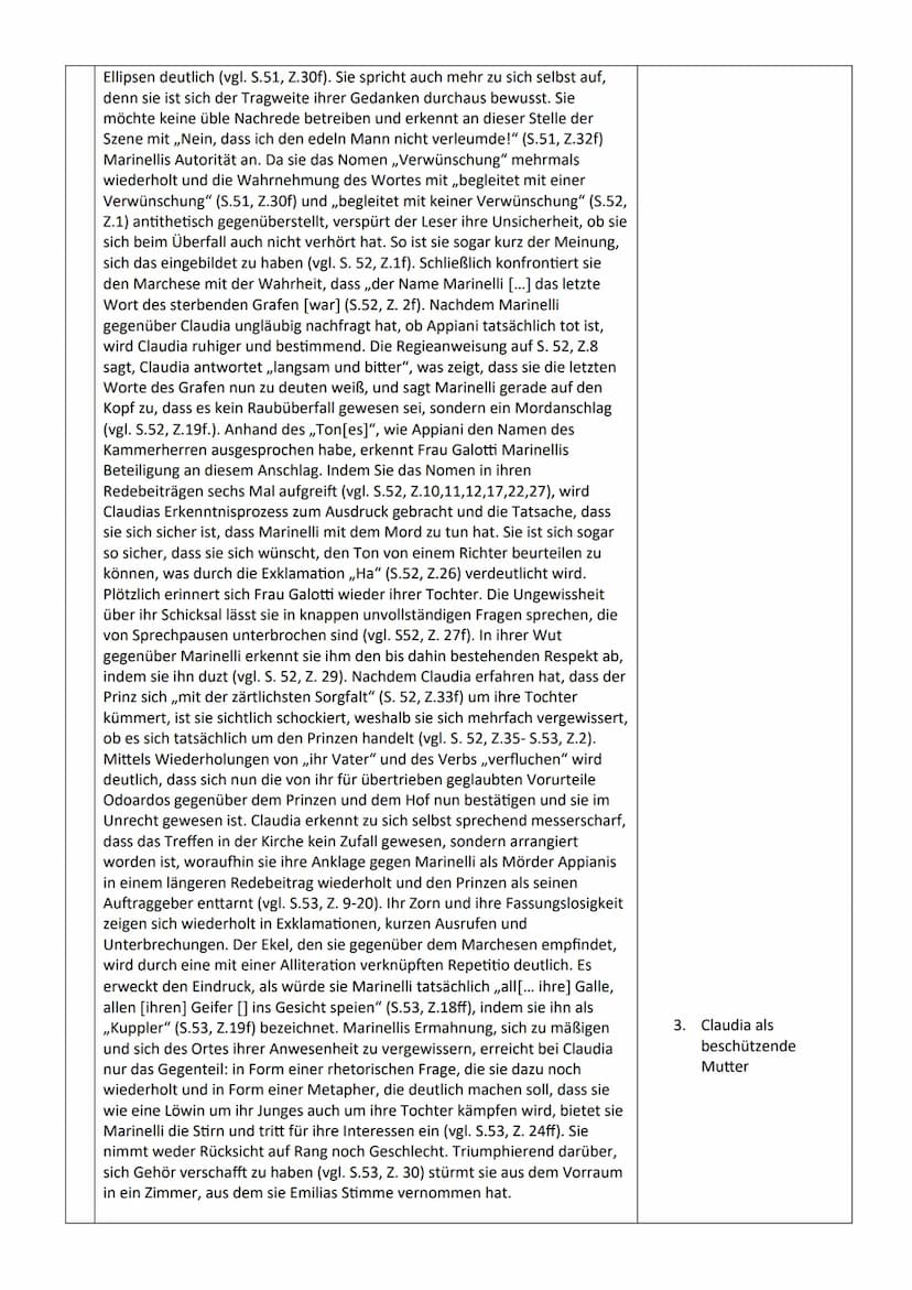 Beispielaufsatz: Aufzug III Szene 8 aus Emilia Galotti (Claudia und Marinelli)
Analysieren und interpretieren Sie den 8. Auftritt des 3. Auf
