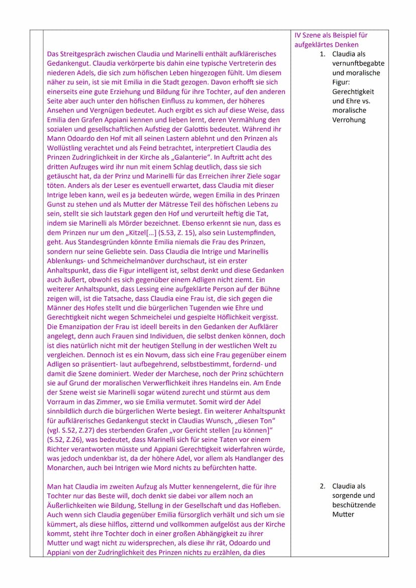 Beispielaufsatz: Aufzug III Szene 8 aus Emilia Galotti (Claudia und Marinelli)
Analysieren und interpretieren Sie den 8. Auftritt des 3. Auf