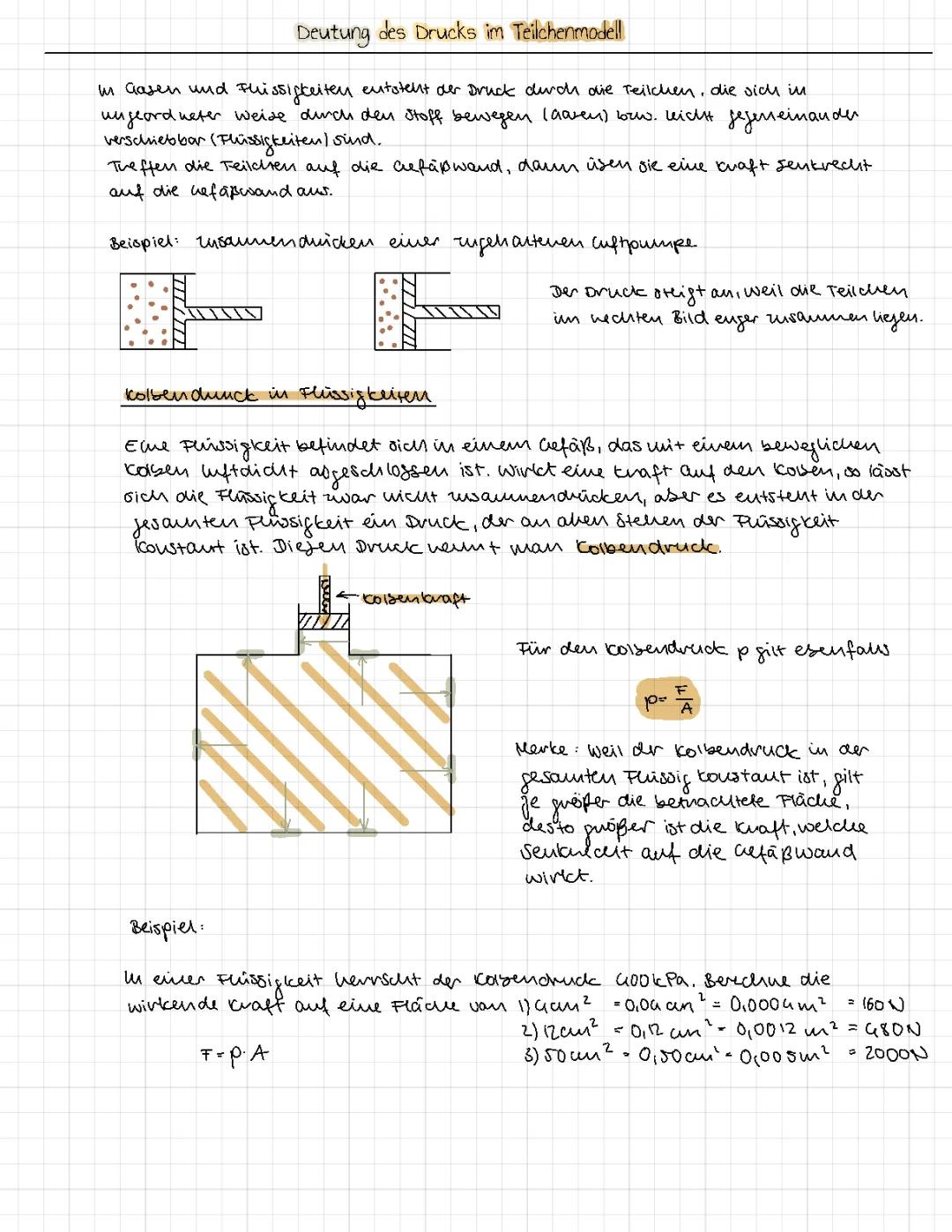 Grundlagen von Druck und Schweredruck erklärt