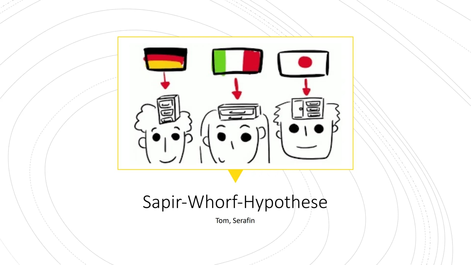 DOC
100
Sapir-Whorf-Hypothese
Tom, Serafin Gliederung
• Sapir-Whorf-Hypothese Definition
• Sapir&Whorf
●
• Linguistisches Relativitätsprinzi