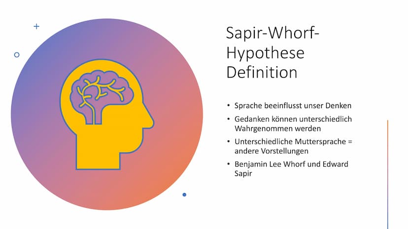 DOC
100
Sapir-Whorf-Hypothese
Tom, Serafin Gliederung
• Sapir-Whorf-Hypothese Definition
• Sapir&Whorf
●
• Linguistisches Relativitätsprinzi