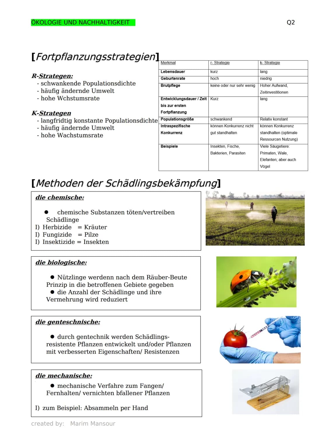 ÖKOLOGIE UND NACHHALTIGKEIT
[Grundbegriffe der Ökologie]
Biosphäre: die Gesamtheit aller
Ökosysteme
Biosphärenforschung: das Forschungsgebie