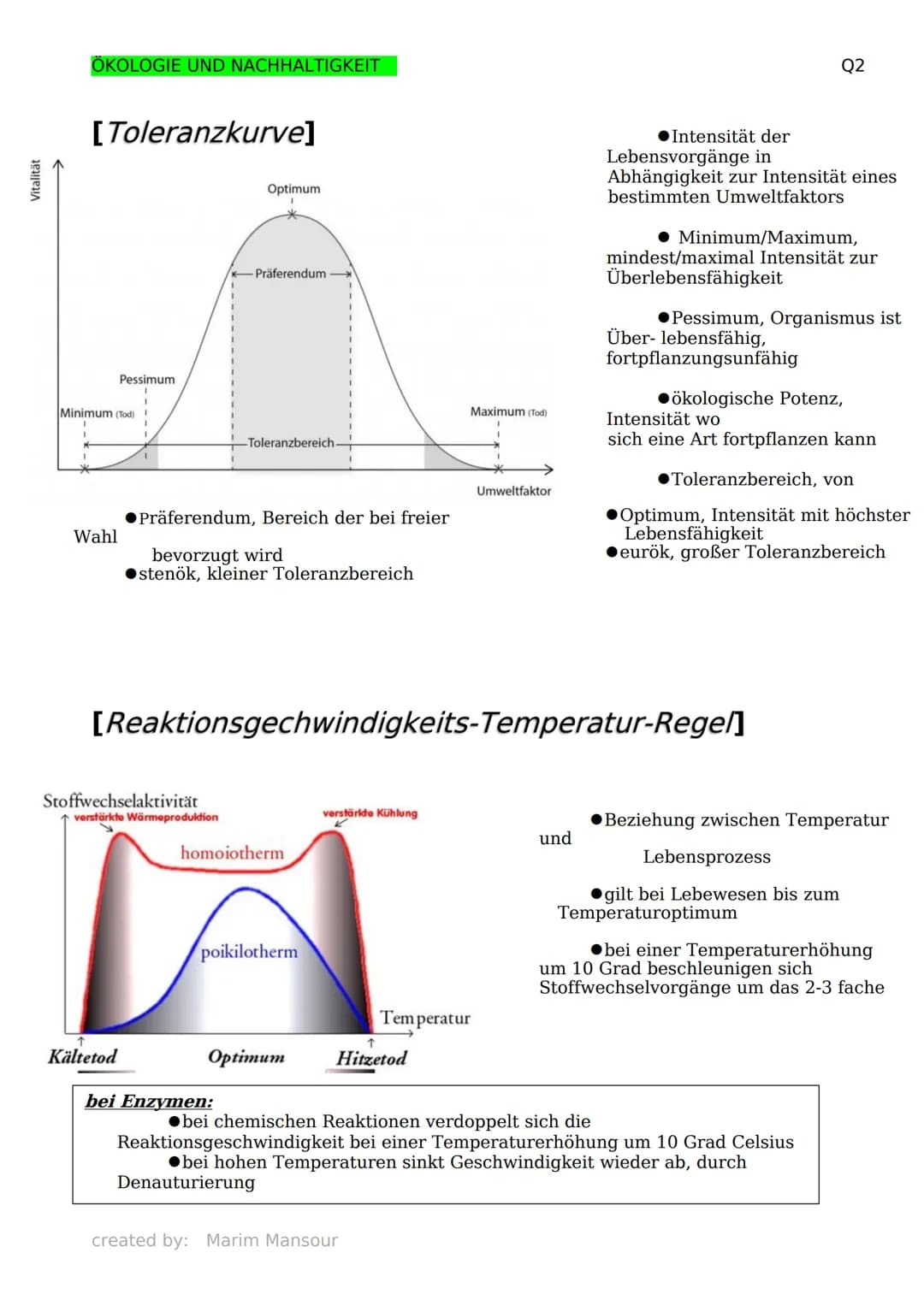 ÖKOLOGIE UND NACHHALTIGKEIT
[Grundbegriffe der Ökologie]
Biosphäre: die Gesamtheit aller
Ökosysteme
Biosphärenforschung: das Forschungsgebie