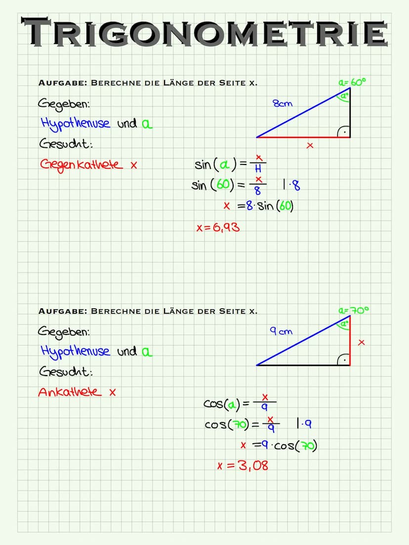 TRIGONOMETRIE
~EINFÜHRUNG~
SIN (a)
ANKATHETE
COS (a) =
TAN (a)
GEGENKATHETE
HYPOTENUSE
DER SINUS EINES WINKELS ER GIBT EINE ZAHL. DIESES ZAH