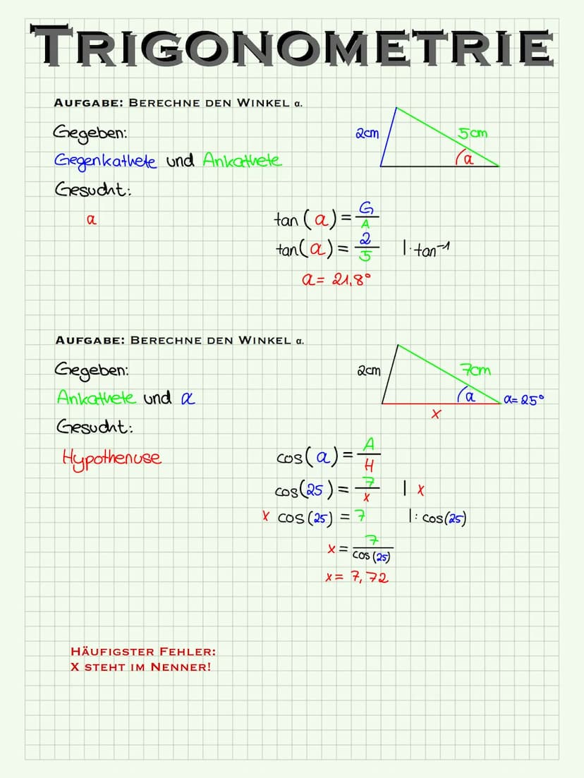 TRIGONOMETRIE
~EINFÜHRUNG~
SIN (a)
ANKATHETE
COS (a) =
TAN (a)
GEGENKATHETE
HYPOTENUSE
DER SINUS EINES WINKELS ER GIBT EINE ZAHL. DIESES ZAH