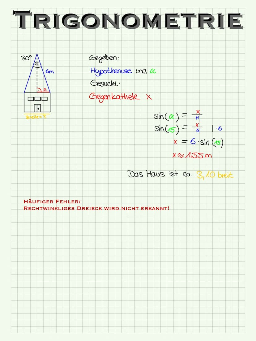 TRIGONOMETRIE
~EINFÜHRUNG~
SIN (a)
ANKATHETE
COS (a) =
TAN (a)
GEGENKATHETE
HYPOTENUSE
DER SINUS EINES WINKELS ER GIBT EINE ZAHL. DIESES ZAH