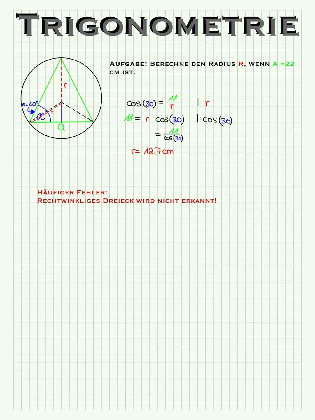 TRIGONOMETRIE
~EINFÜHRUNG~
SIN (a)
ANKATHETE
COS (a) =
TAN (a)
GEGENKATHETE
HYPOTENUSE
DER SINUS EINES WINKELS ER GIBT EINE ZAHL. DIESES ZAH