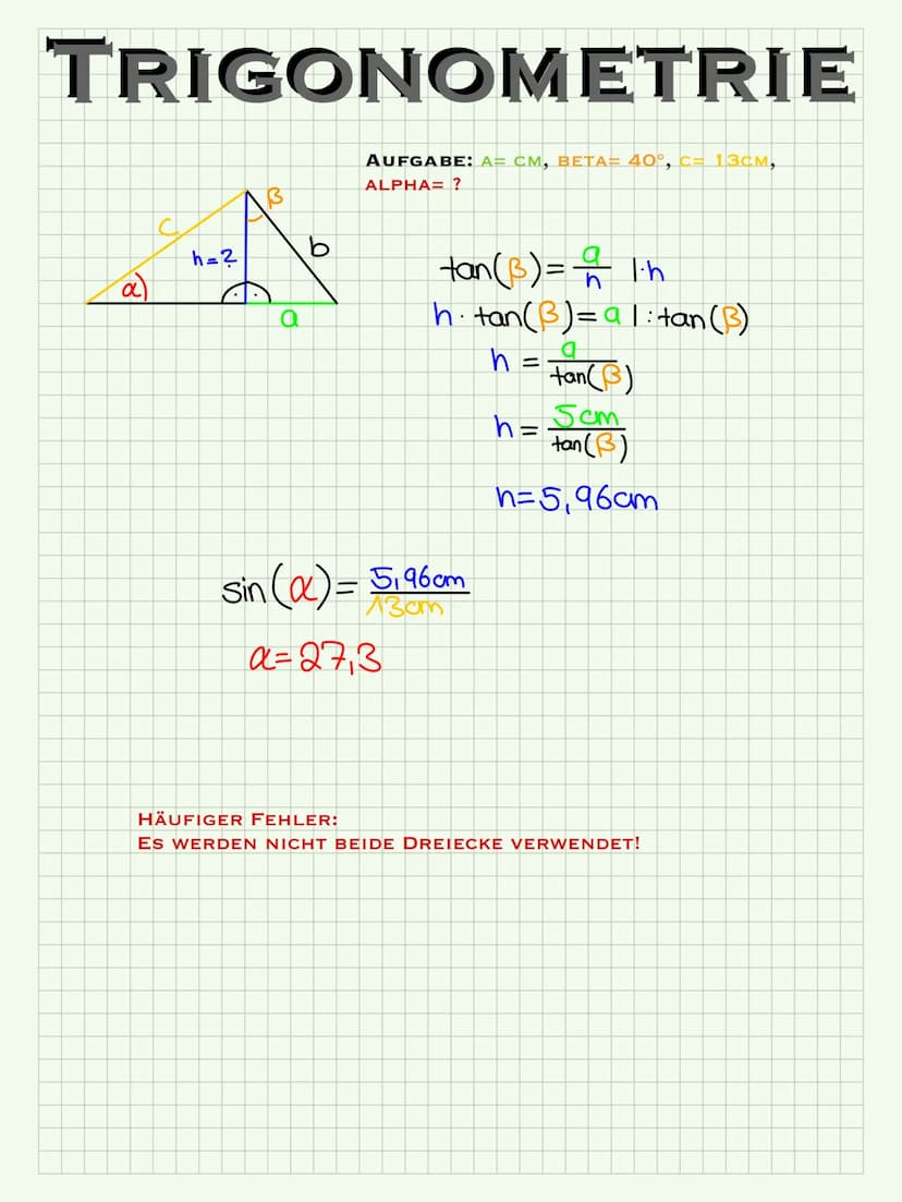 TRIGONOMETRIE
~EINFÜHRUNG~
SIN (a)
ANKATHETE
COS (a) =
TAN (a)
GEGENKATHETE
HYPOTENUSE
DER SINUS EINES WINKELS ER GIBT EINE ZAHL. DIESES ZAH