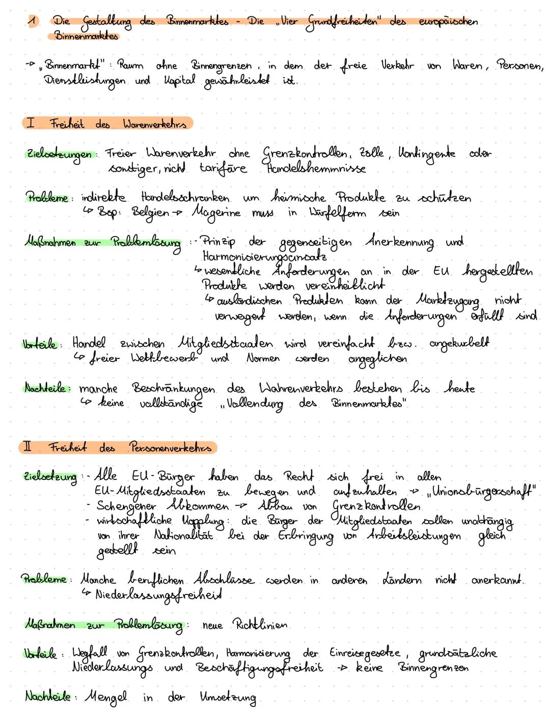 # Europäische Union

themen

1) Die Gestaltung des Binnenmarktes - Die "Vier Grundfreiheiten" des
Binnenmarktes

2) Die Institutionen der Eu