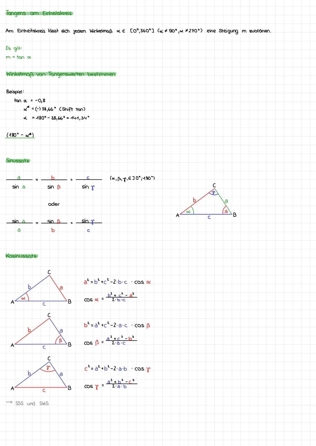 Trigonometrie
Rechtwinkliges Dreieck
A
A
A
∞
Kathete
Flächeninhalt eines Dreiecks (FS. 6)
b.
Ankathete zu α
b.
b
с
C
2
d
b
Es gilt:
x = cos 