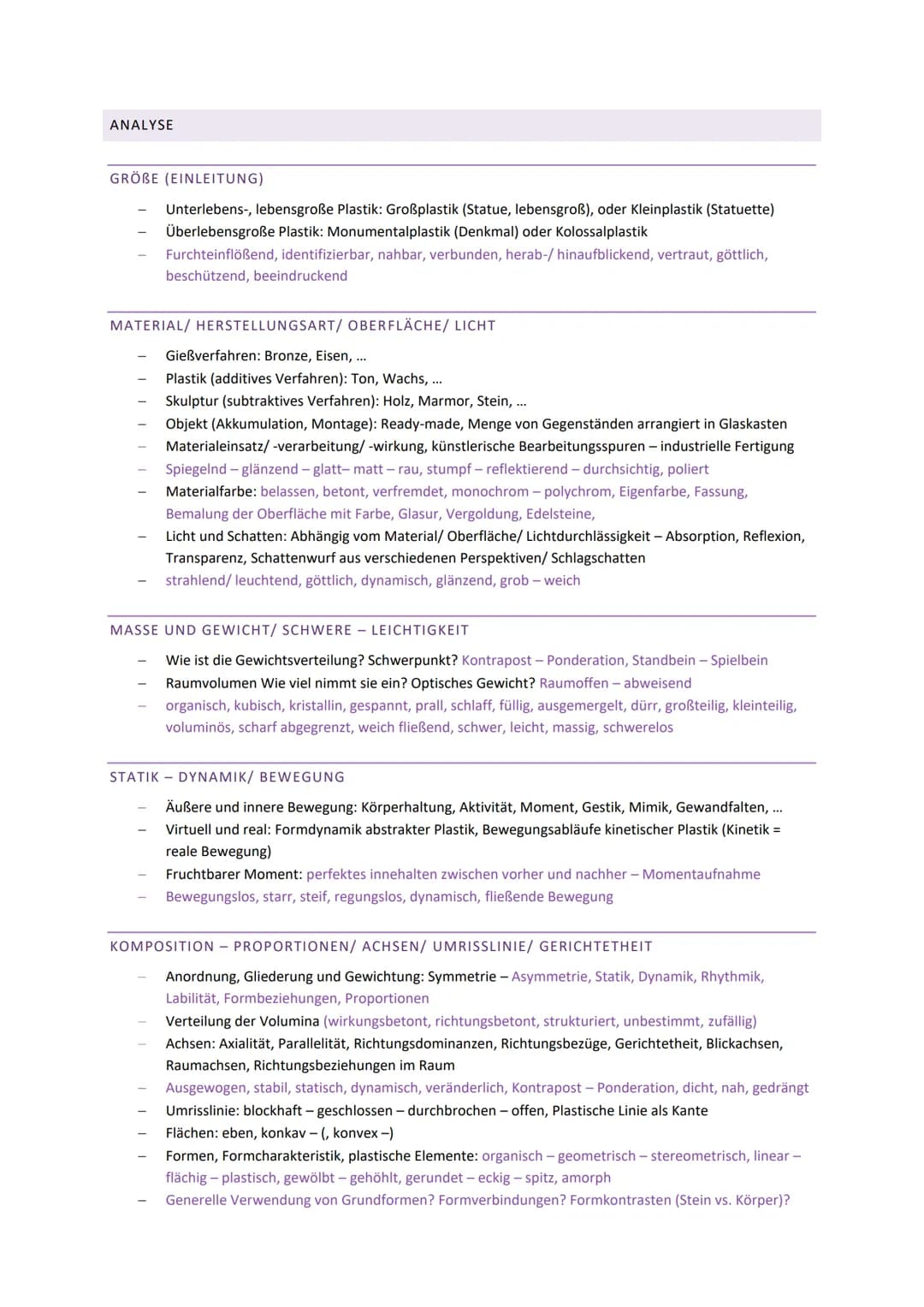 KUNST ABITUR 2022
ALLGEMEINE WERKBETRACHTUNG EINER PLASTIK
AUFBAU
EINLEITUNG
Kurze Thematische Einführung
Basissatz (Was, von Wann, von Wem,