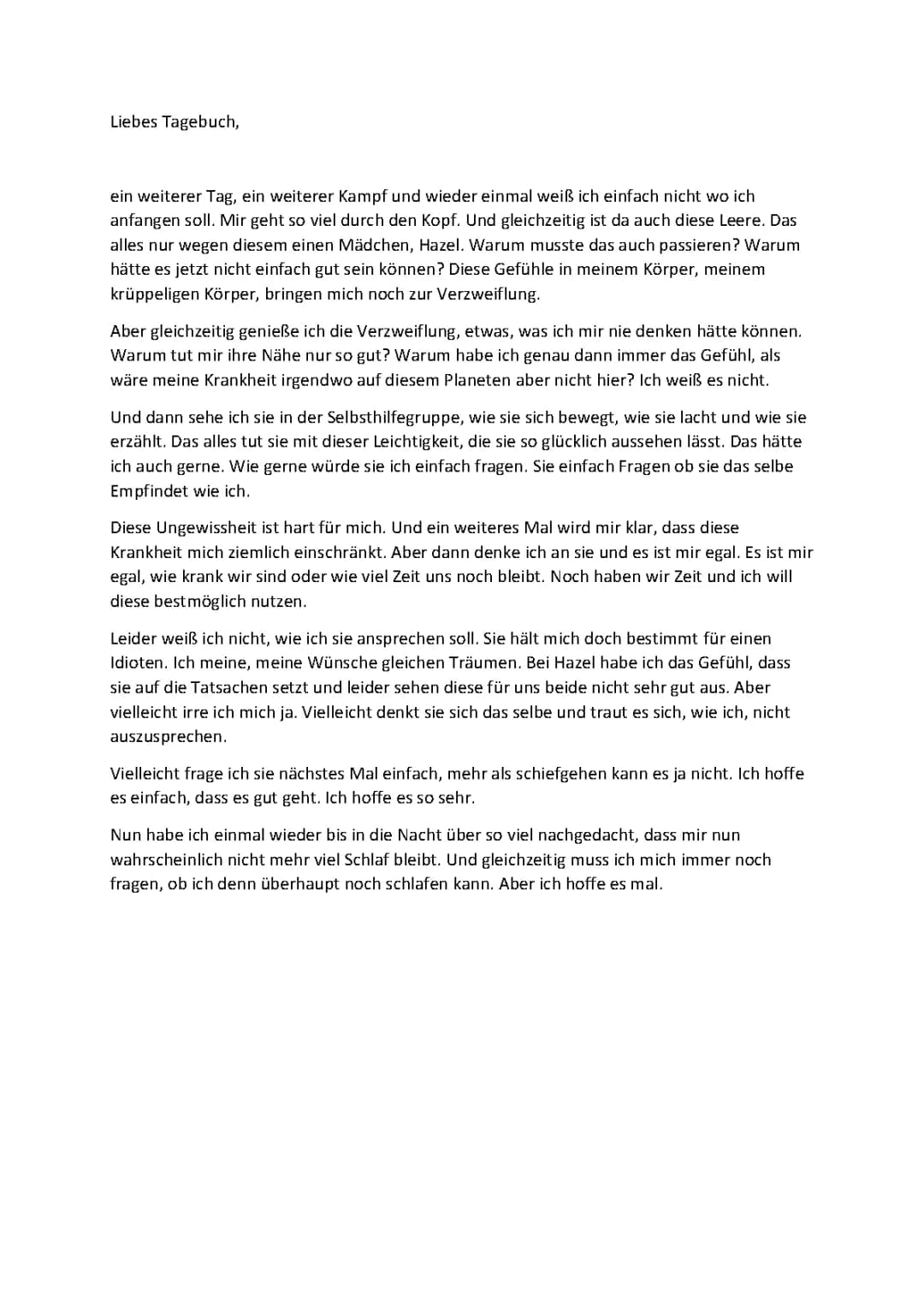 Das Schicksal ist ein mieser Verräter Zusammenfassung und Kapitel Zusammenfassung