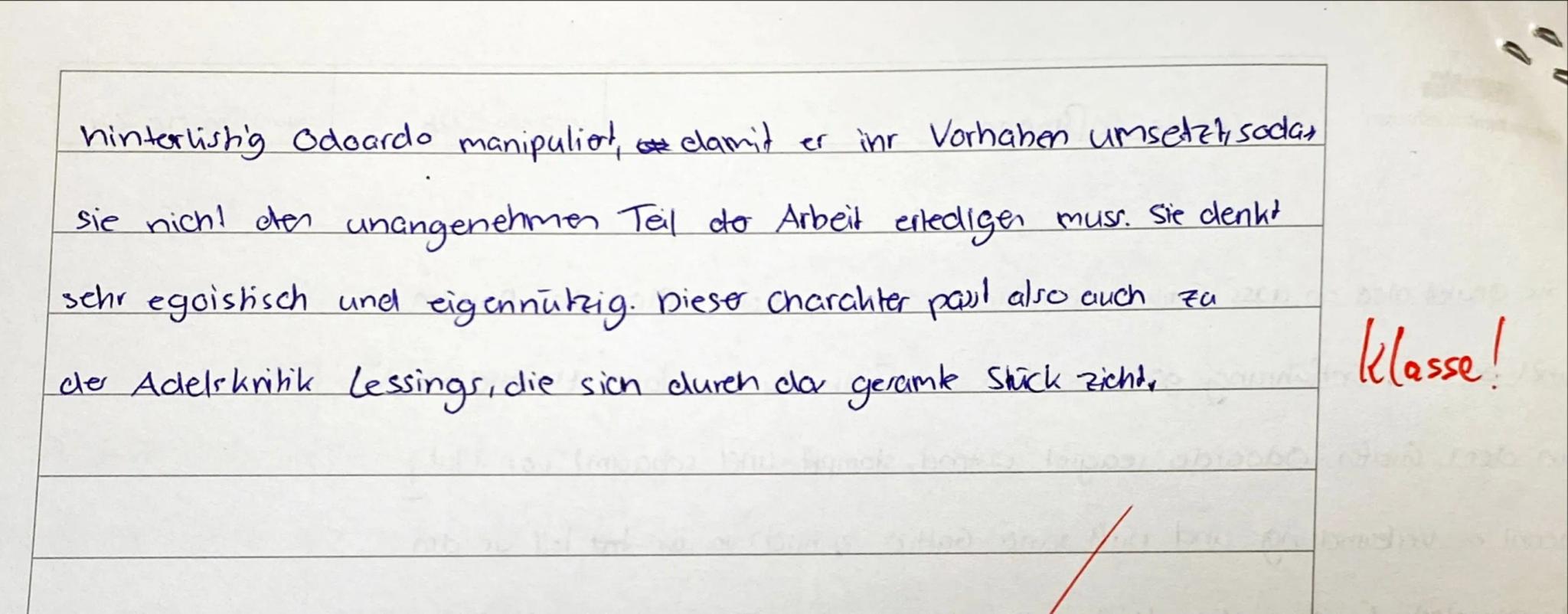 Klausur Nr. 2

Die vorliegende Szene stammt aus dem bürgerlichen Trauerspiel "Emilia
-hold
✓
I Golotti, das Gottfried Ephraim Lessing im Jah
