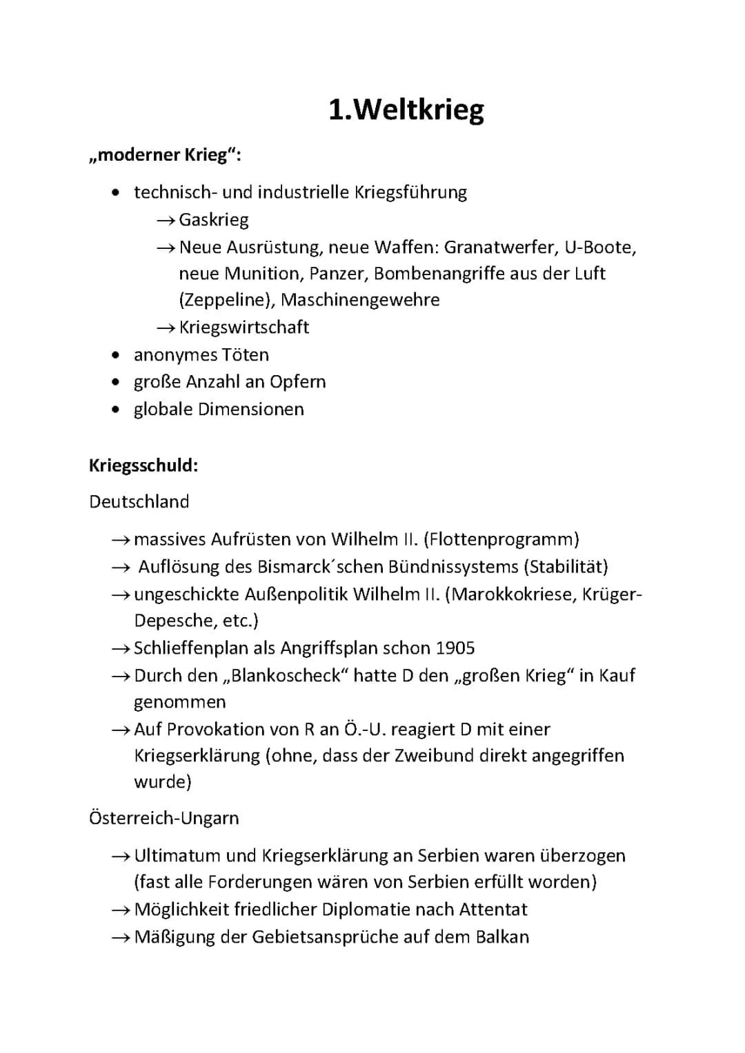 1. Weltkrieg 
