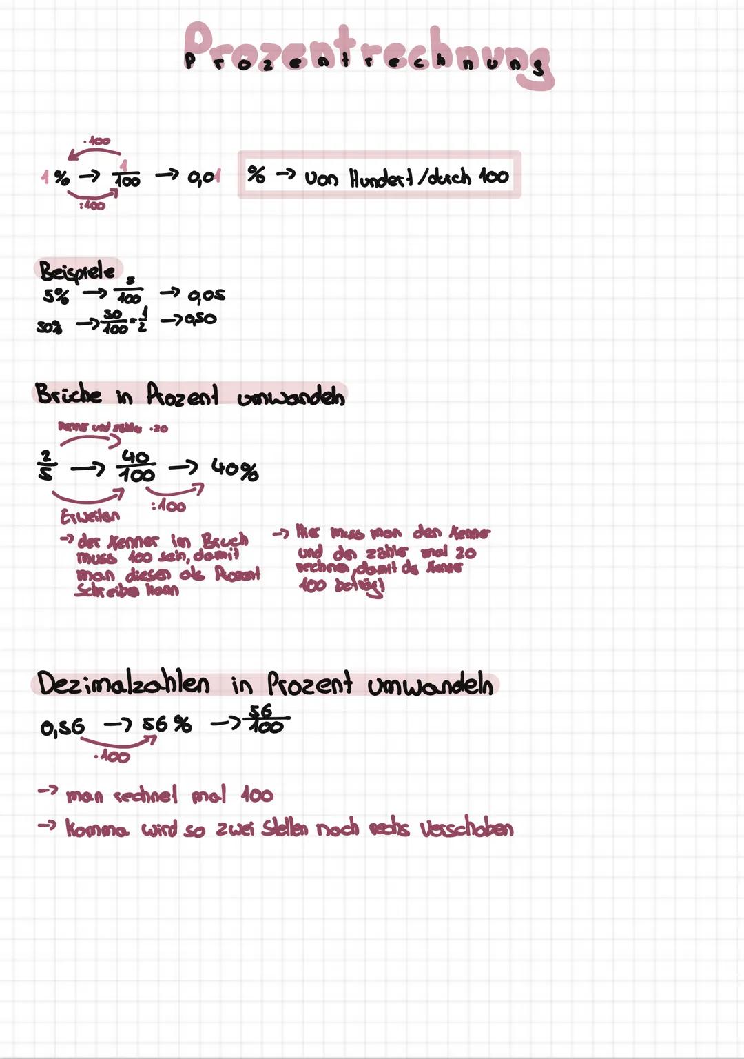 400
:400
1000,0 % → von Hundert/durch 100
Beispiele
5%>> 100
Prozentrechnung
→gos
->-->aso
Briche in Prozent umwandel
Partner und schle .30
