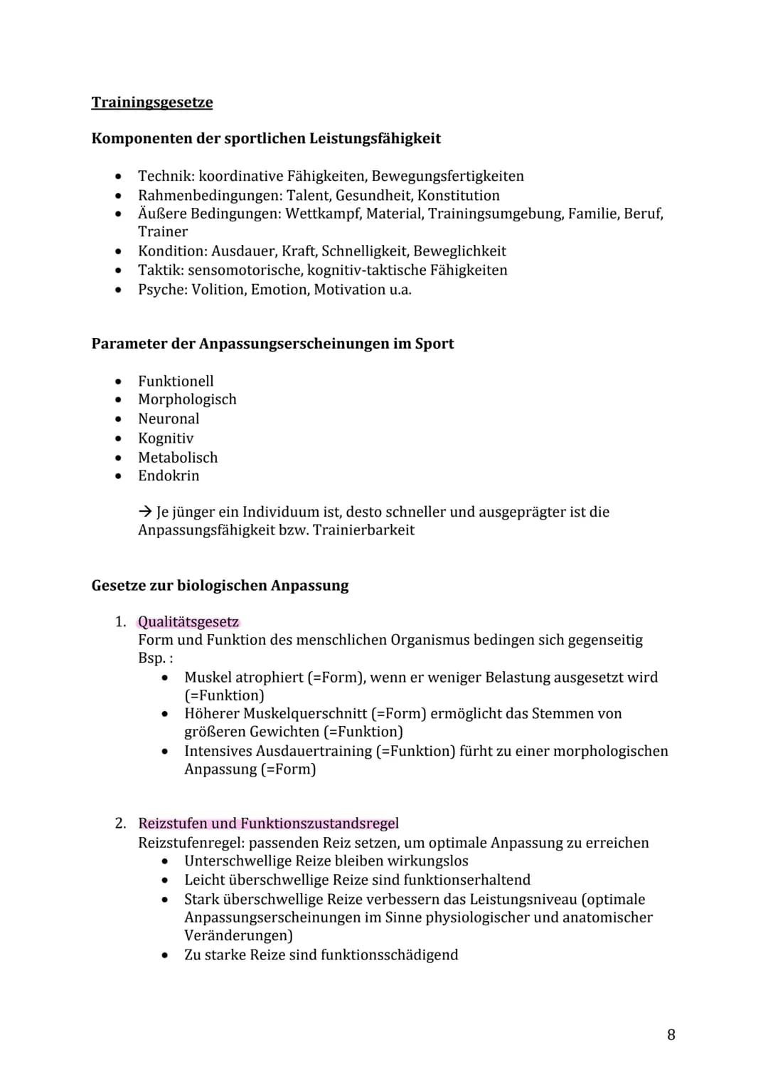 Lernzettel Sport Klausur
Themen:
Muskelaufbau/-kontraktion & Energiebereitstellung
Muskelfaserarten (ST- & FT-Fasern)
● Anpassung des Herz-K
