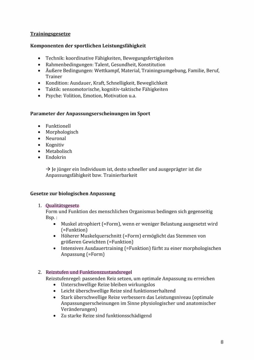 Lernzettel Sport Klausur
Themen:
Muskelaufbau/-kontraktion & Energiebereitstellung
Muskelfaserarten (ST- & FT-Fasern)
● Anpassung des Herz-K
