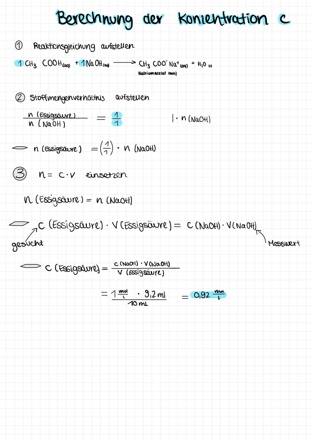Säure Base Titrationsapparatur
Haßlosung (bekannte c)
•
Bürette
.
Probelösung (unbekannte c.)
Erlenmeyerkolben
Rührfisch
Magnetrührer
•Hann 